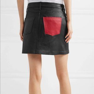 Current/Elliot Black Leather Mini Skirt